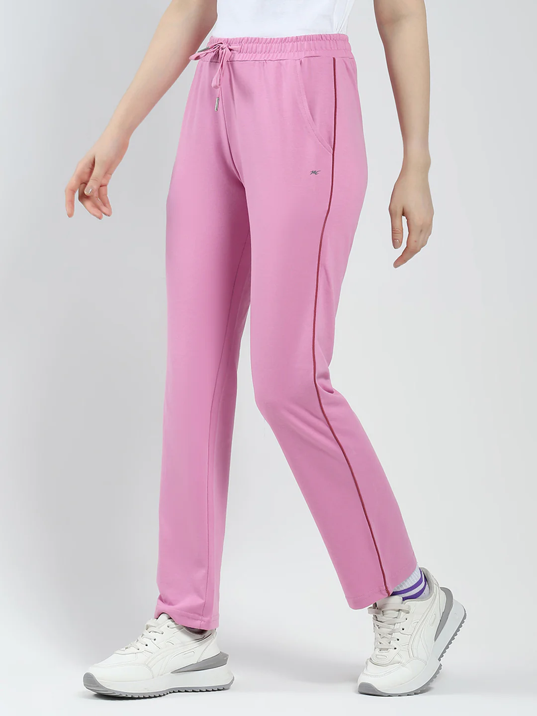 Women Pink Solid Regular Fit Lower - Image 3