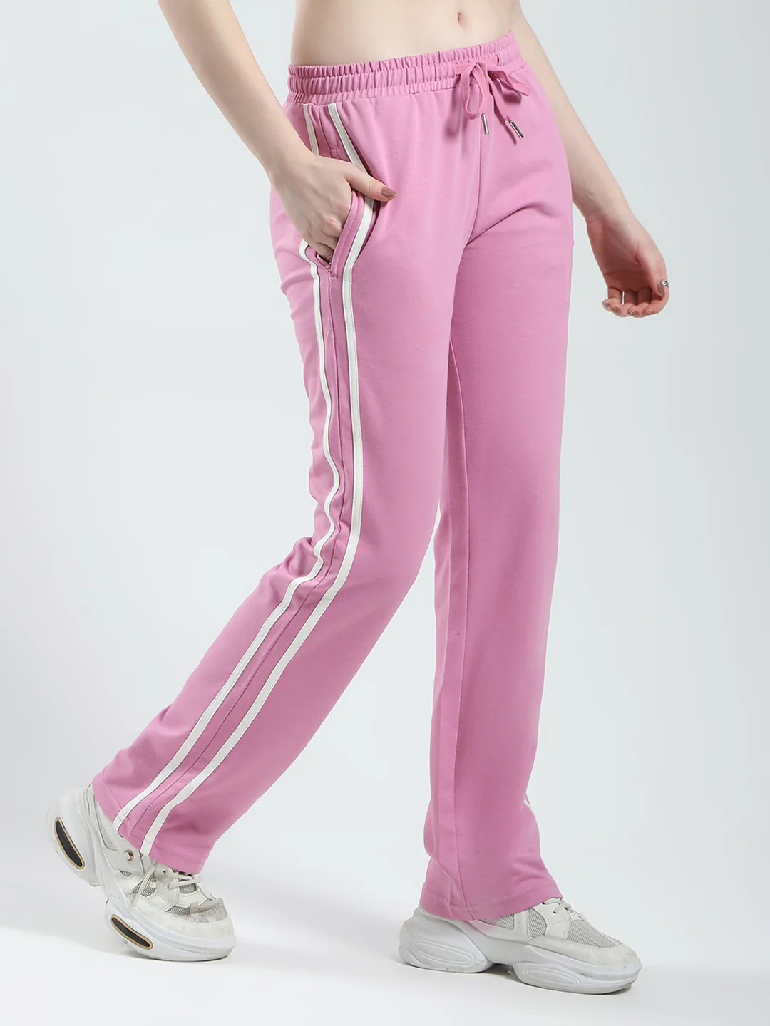 Women Pink Solid Regular Fit Lower - Image 4