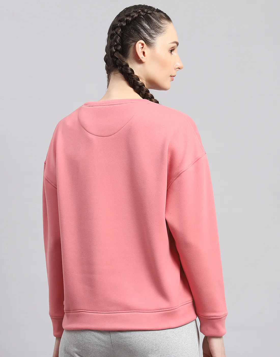 Rock.it Women Pink Solid Round Neck Full Sleeve Sweatshirt - Image 5