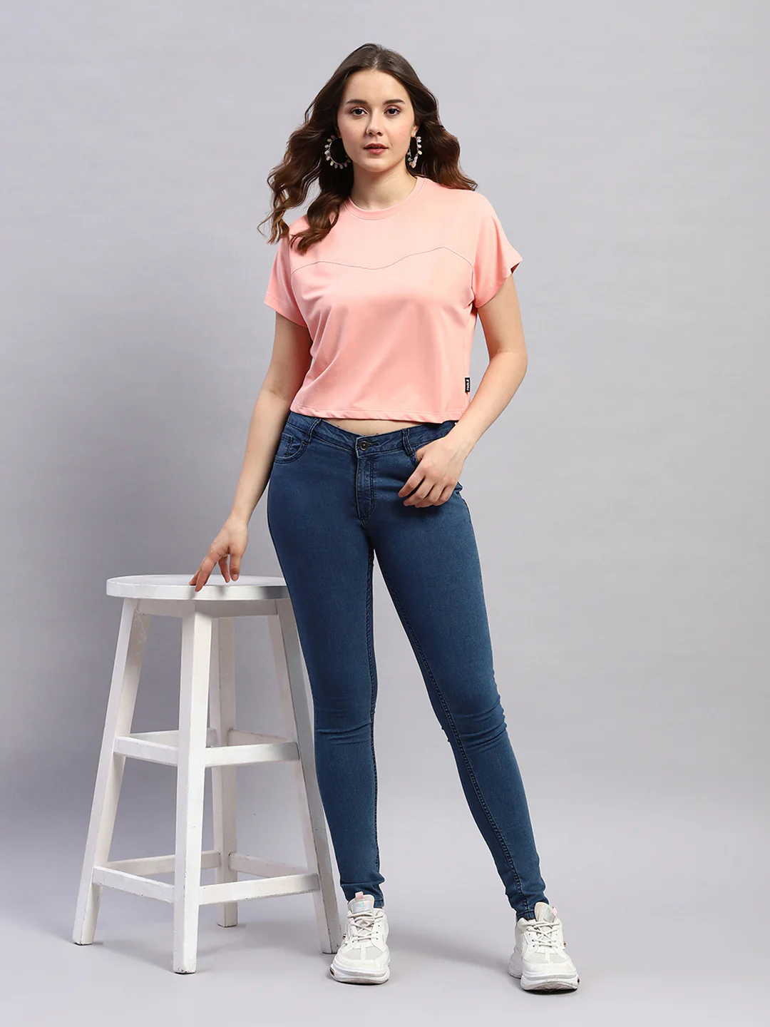 Rock.it Women Pink Solid Round Neck Half Sleeve Top - Image 2