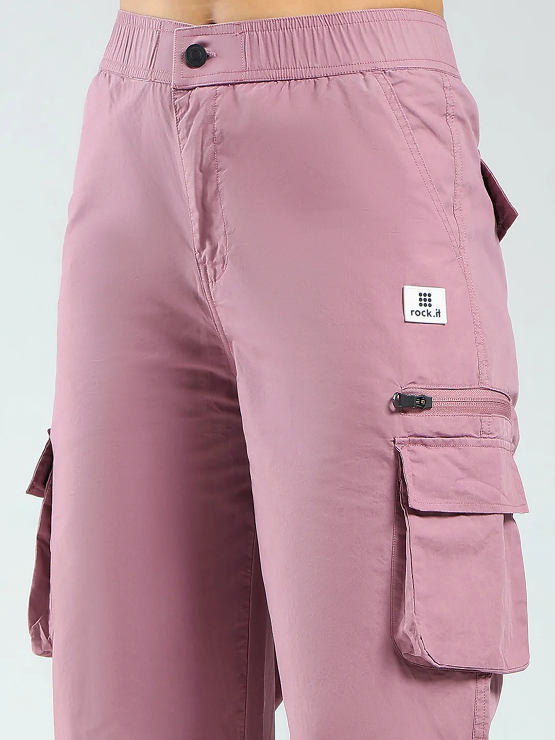 Rock.it Women Pink Solid Straight Fit Cargo - Image 6