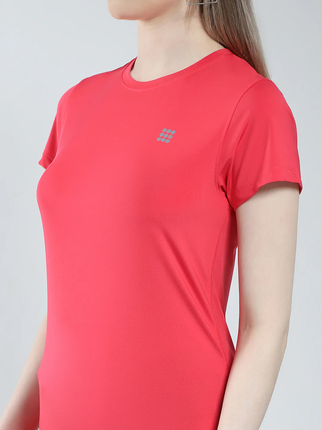 Rock.it Women Pink Solid Round Neck Half Sleeve Top - Image 6