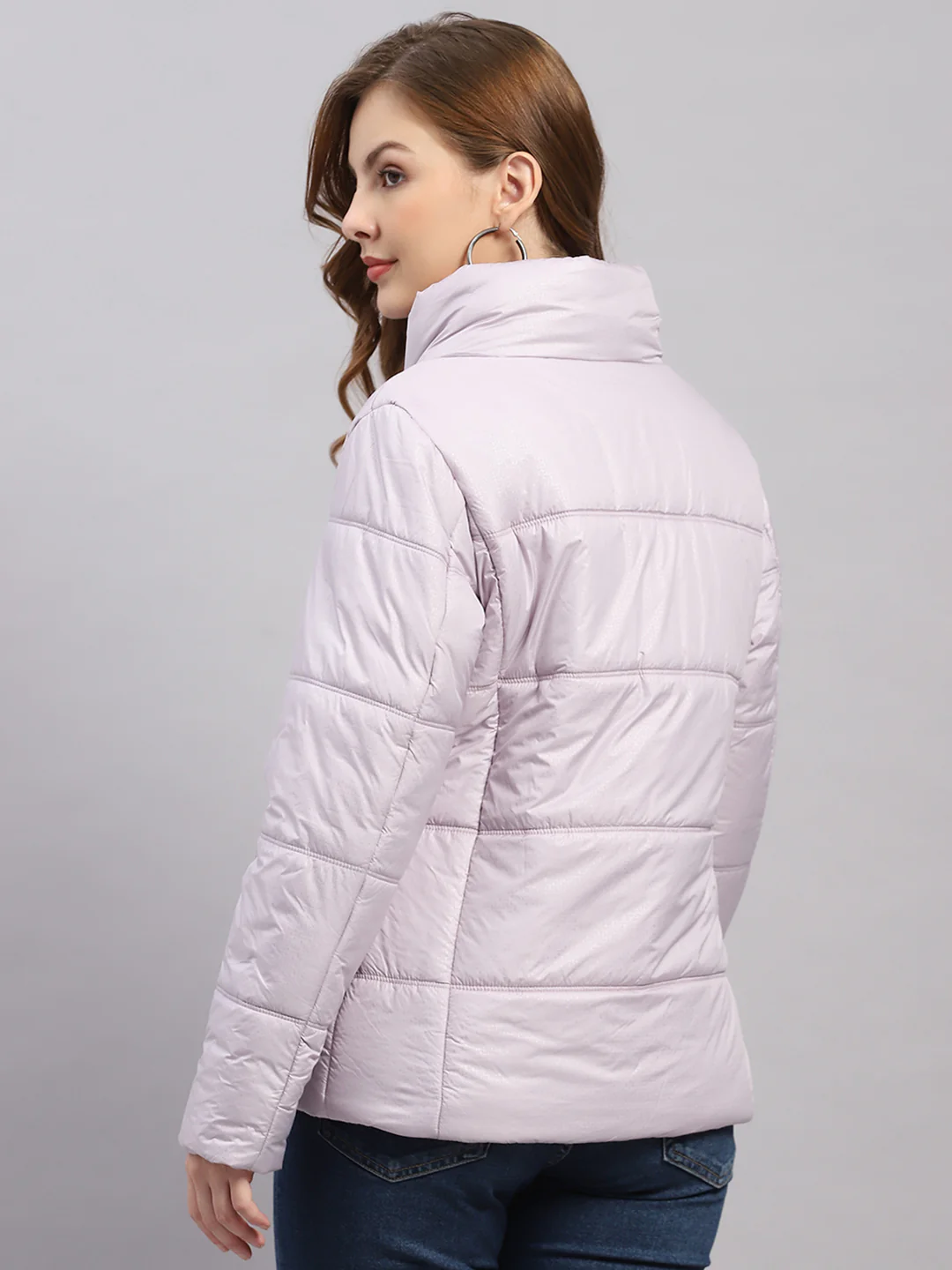 Women Purple Printed Collar Full Sleeve Jacket - Image 5