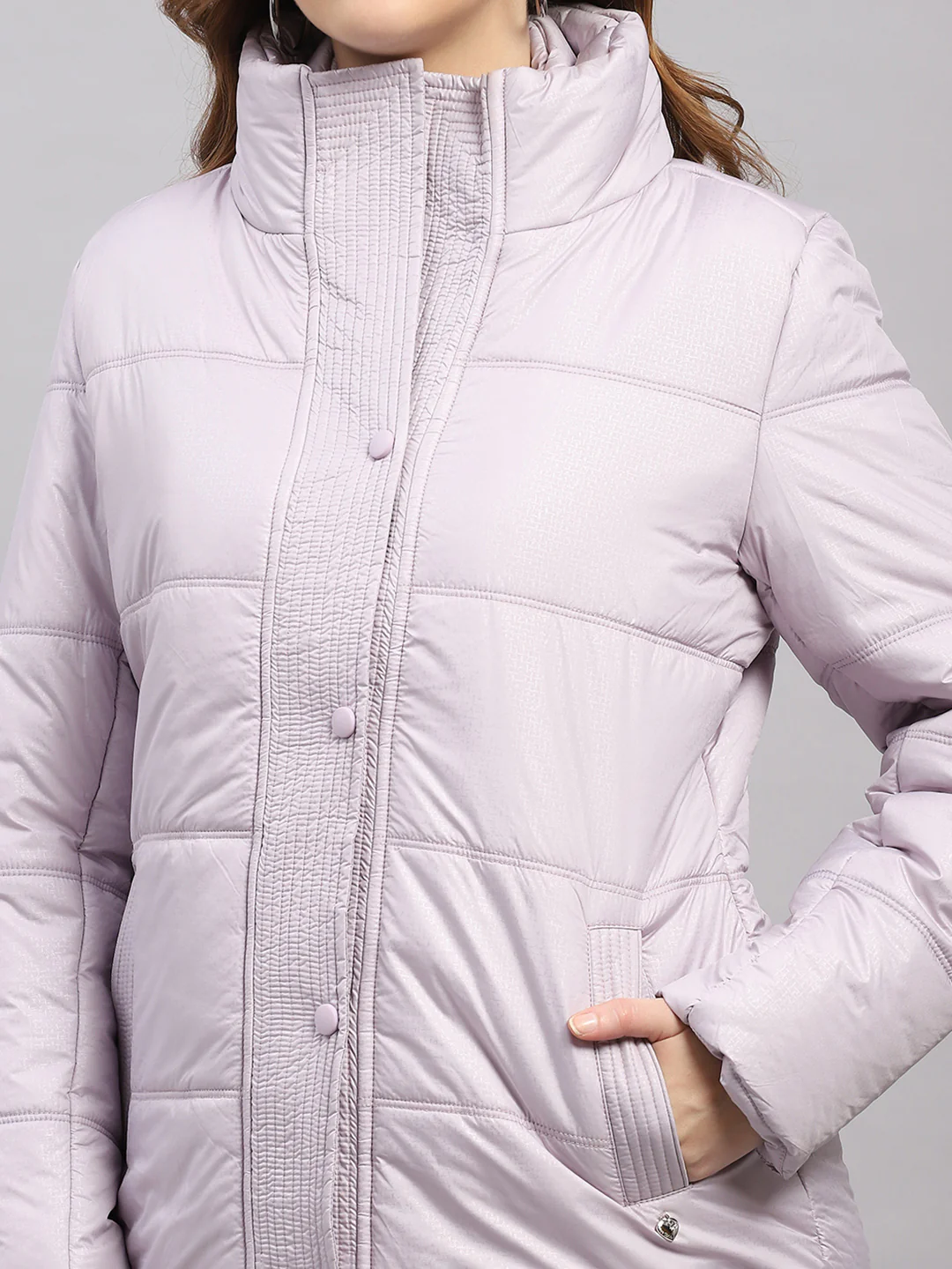 Women Purple Printed Collar Full Sleeve Jacket - Image 9
