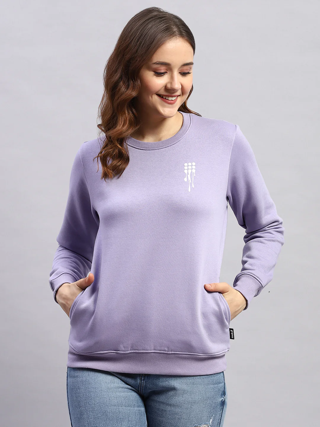 Rock.it Women Purple Printed Round Neck Full Sleeve Sweatshirt - Image 2