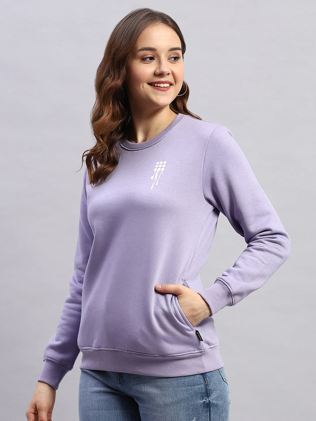 Rock.it Women Purple Printed Round Neck Full Sleeve Sweatshirt - Image 3
