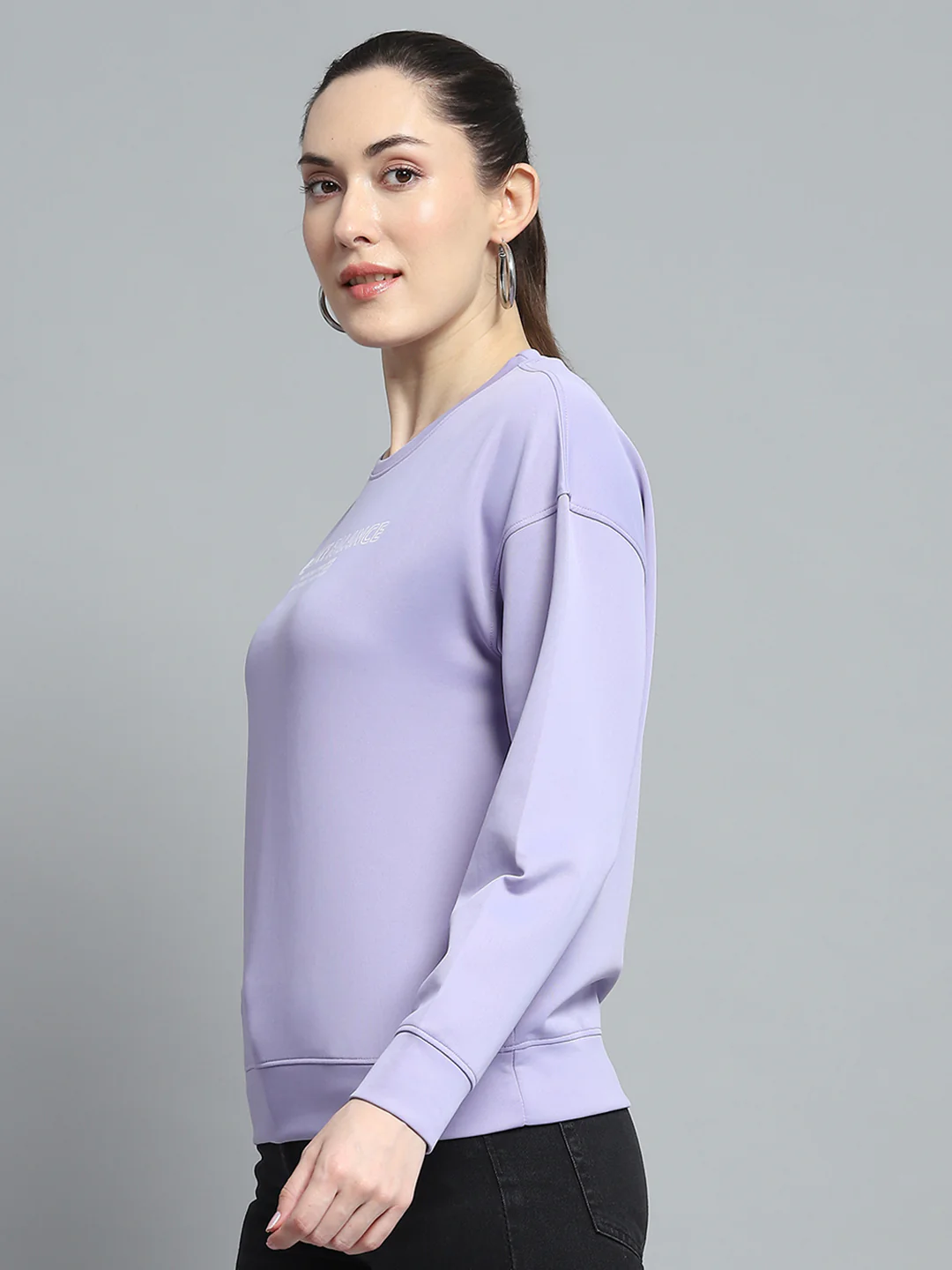 Rock.it Women Purple Printed Round Neck Full Sleeve Sweatshirt - Image 3