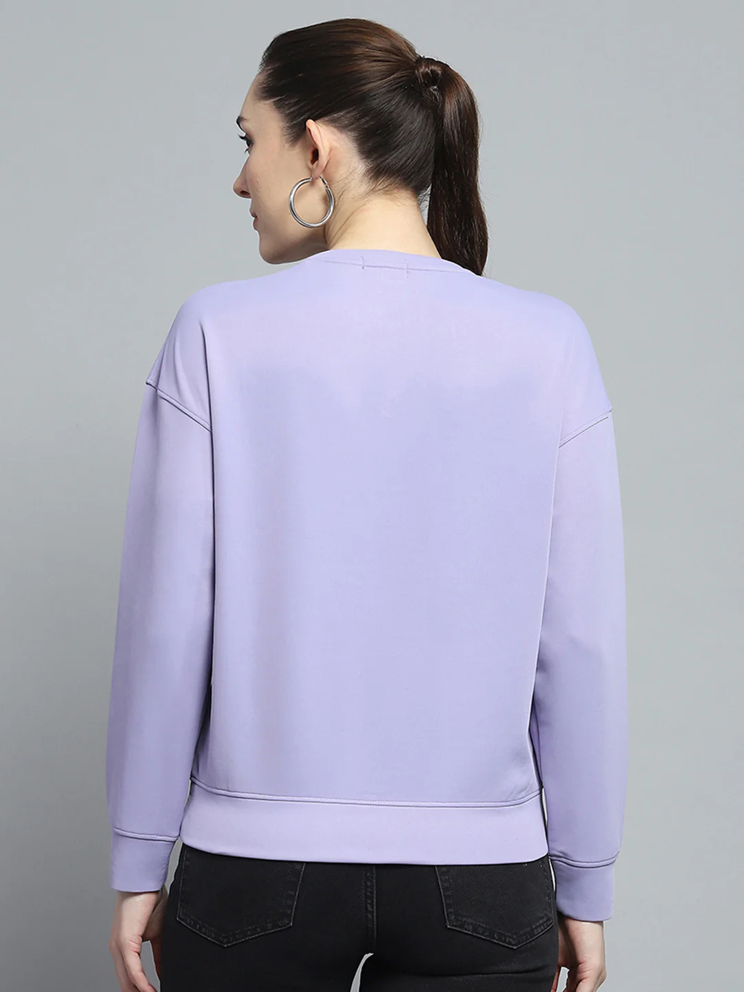 Rock.it Women Purple Printed Round Neck Full Sleeve Sweatshirt - Image 5