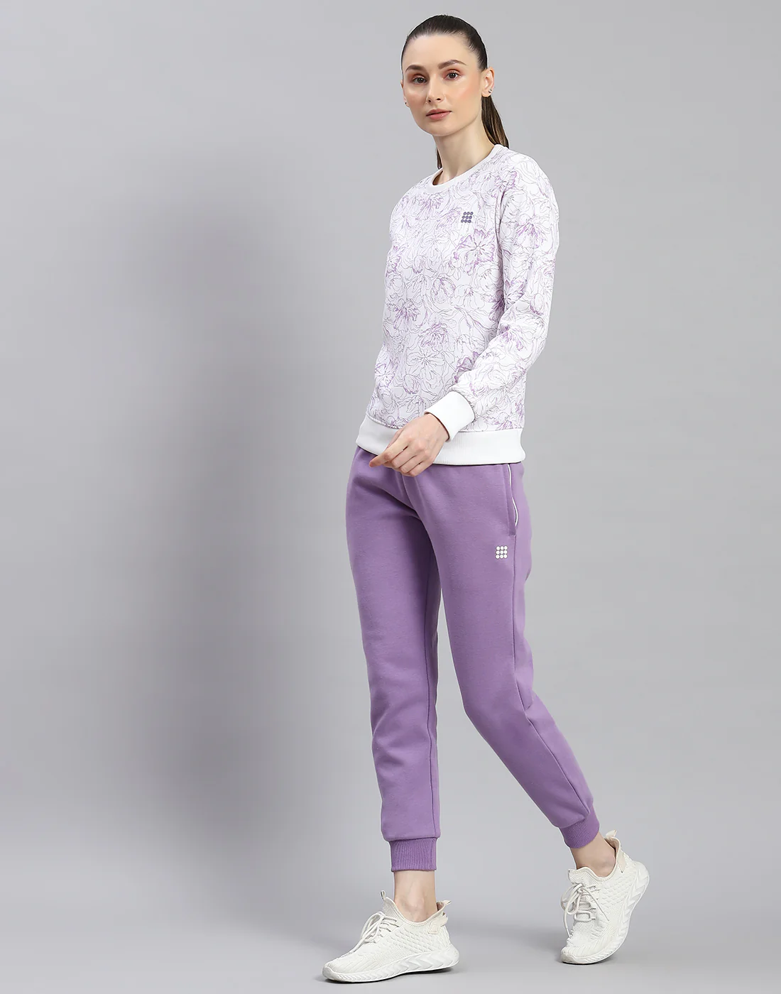 Rock.it Women Purple Printed Round Neck Full Sleeve Cords Set - Image 3
