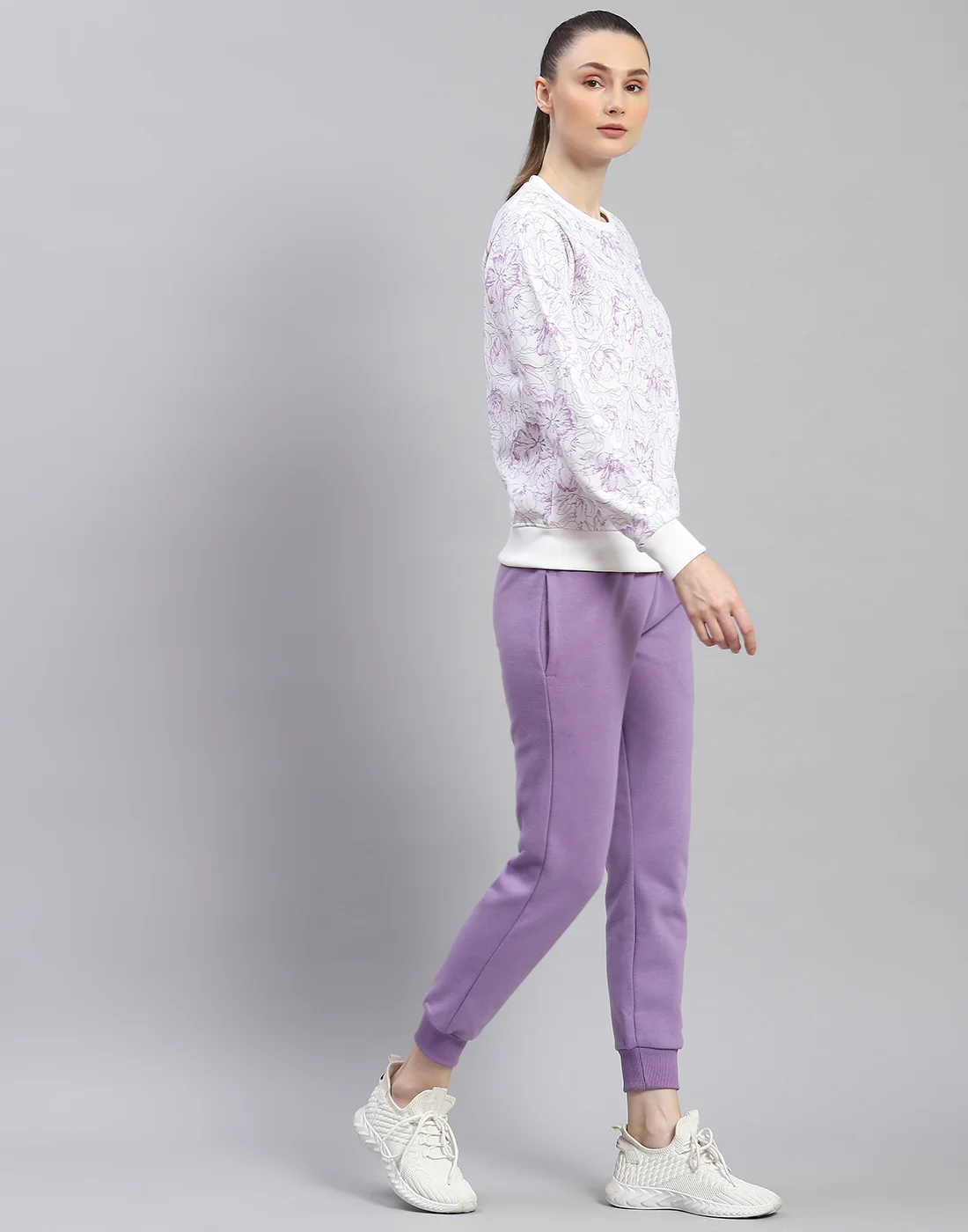 Rock.it Women Purple Printed Round Neck Full Sleeve Cords Set - Image 4