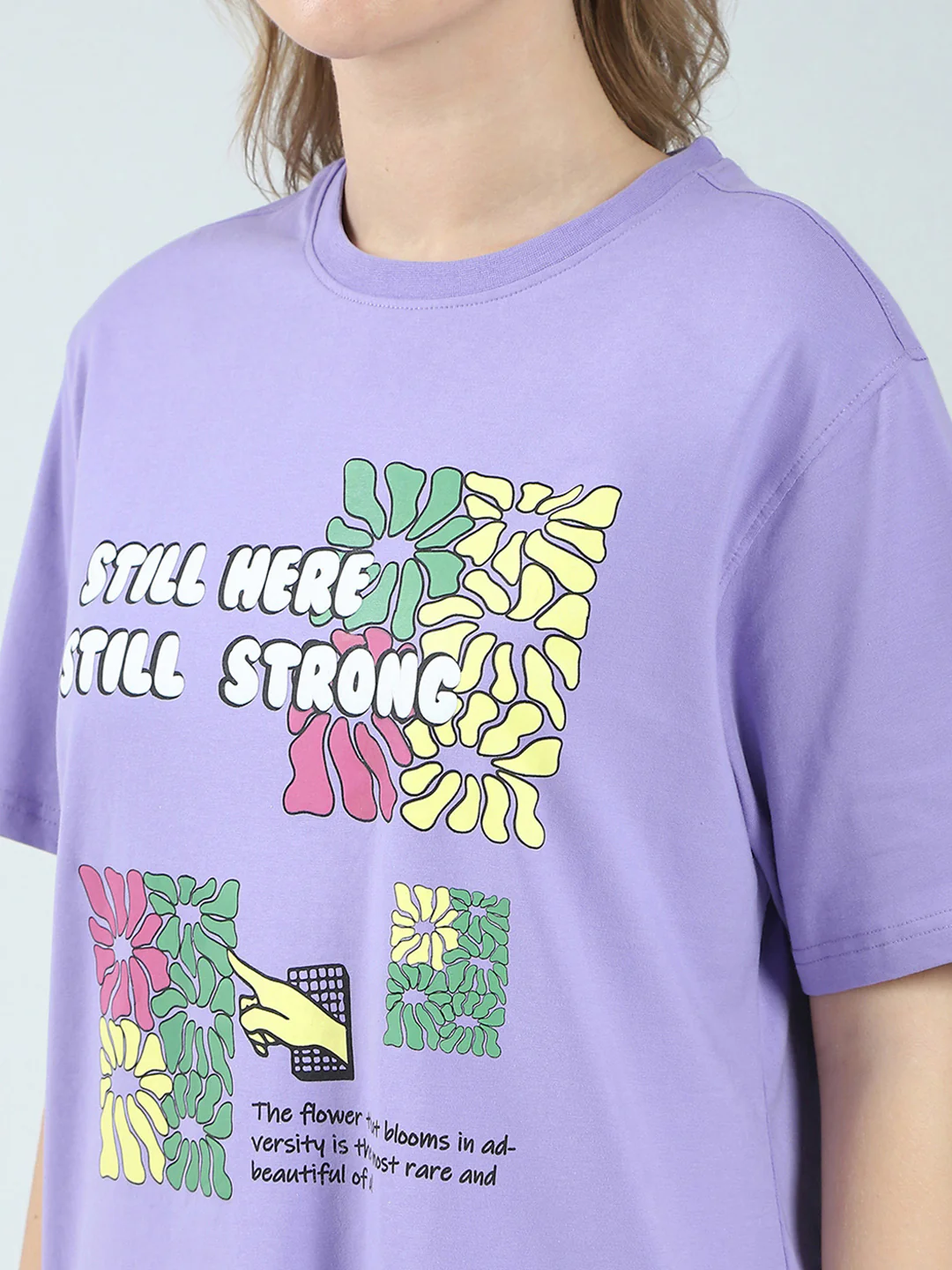 Rock.it Women Purple Printed Round Neck Half Sleeve Top - Image 7
