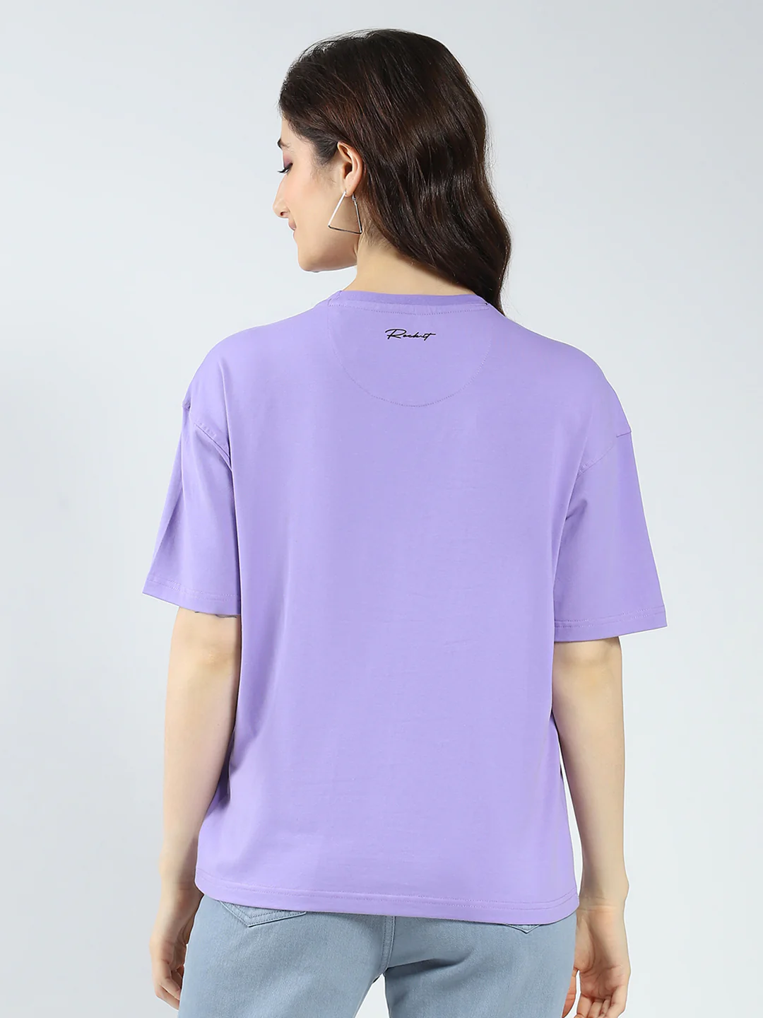 Rock.it Women Purple Printed Round Neck Half Sleeve Top - Image 5