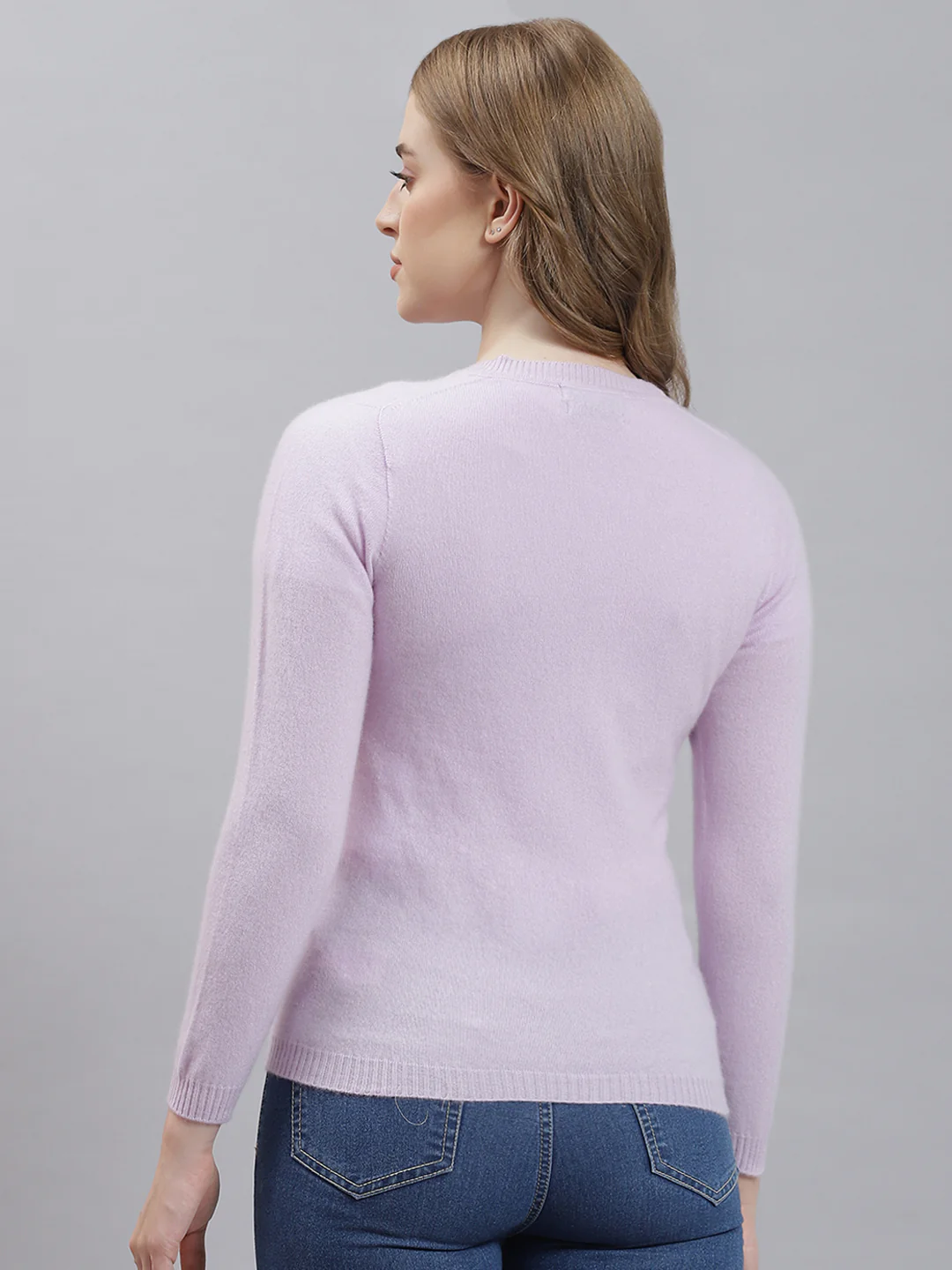 Women Purple Solid Cardigan - Image 5