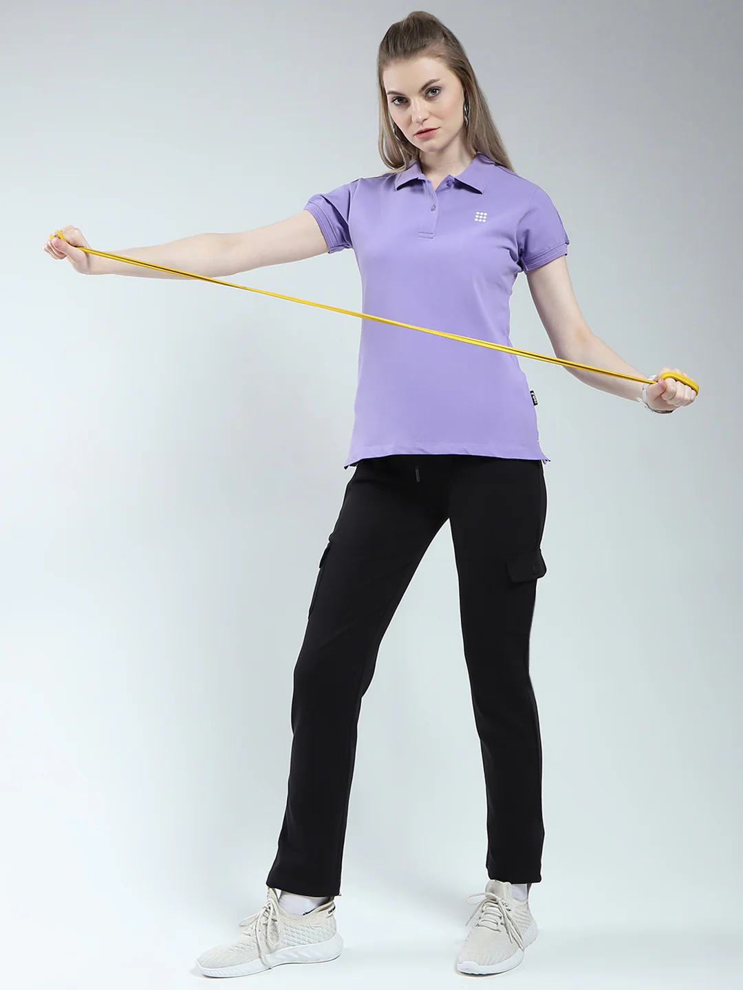Rock.it Women Purple Solid Collar Half Sleeve T-Shirt - Image 2
