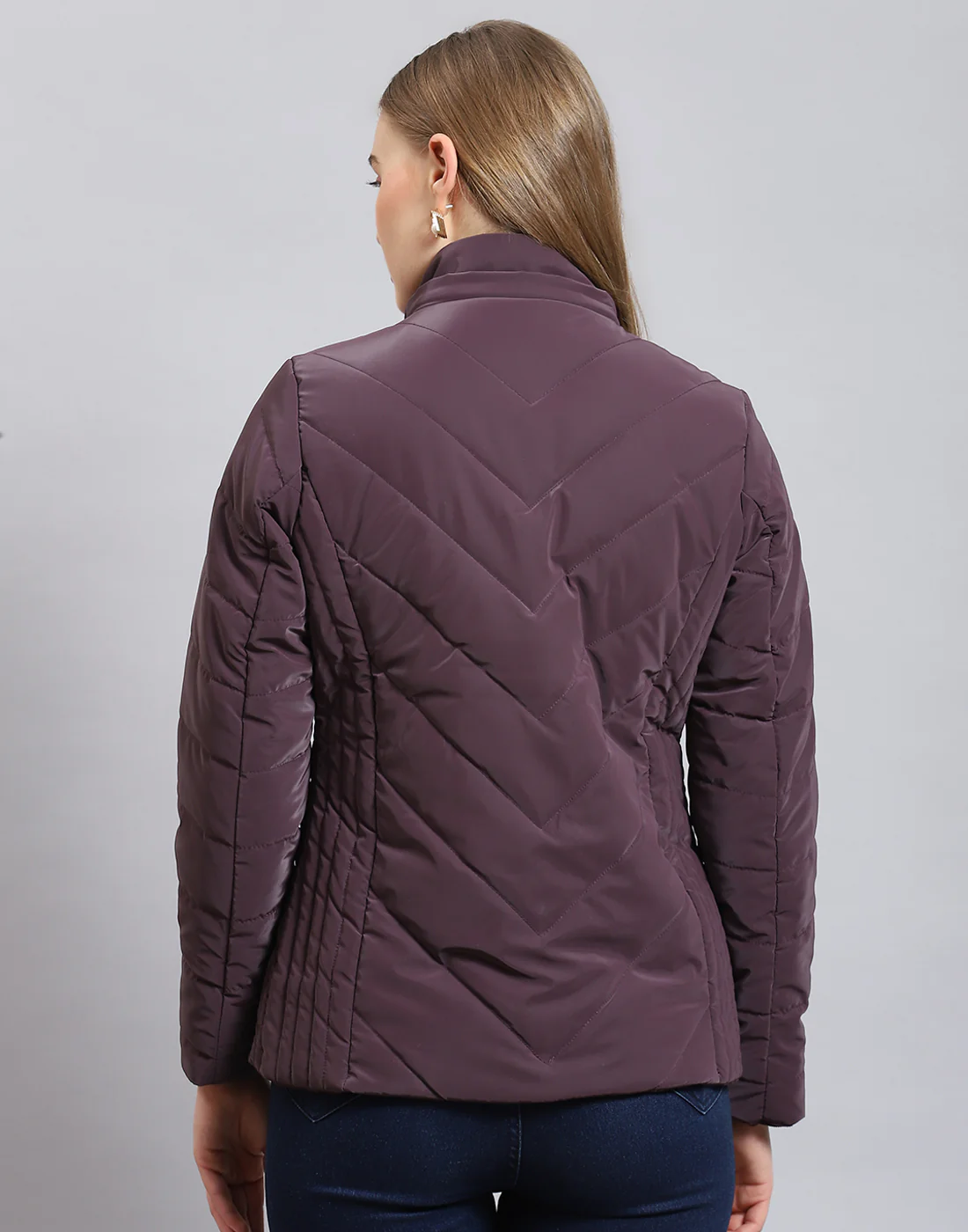 Women Purple Solid Hooded Full Sleeve Jacket - Image 5