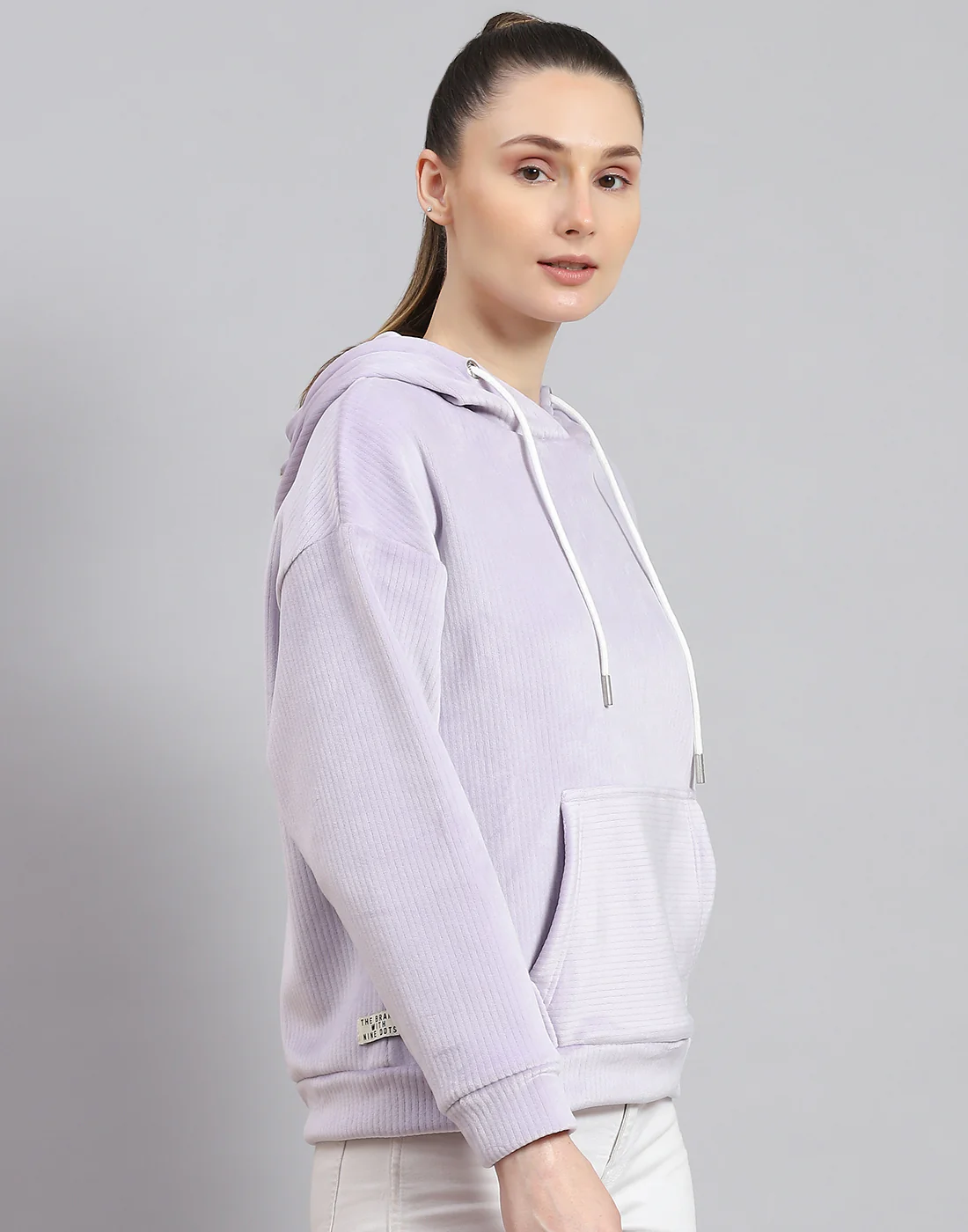 Rock.it Women Purple Solid Hooded Full Sleeve Sweatshirt - Image 4