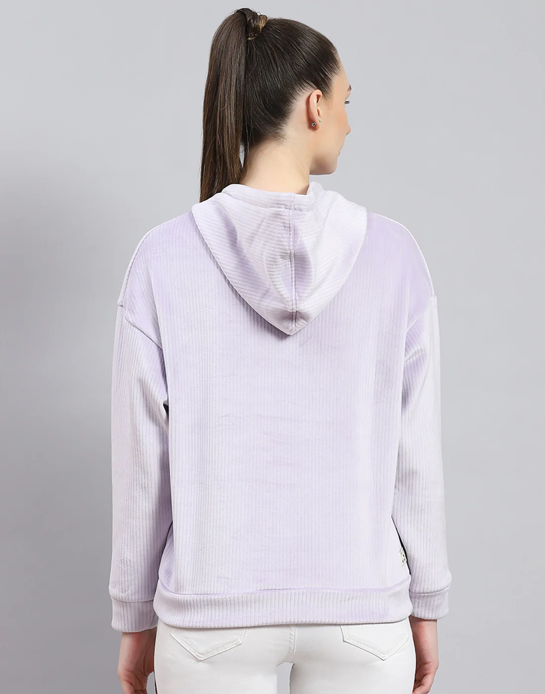 Rock.it Women Purple Solid Hooded Full Sleeve Sweatshirt - Image 6