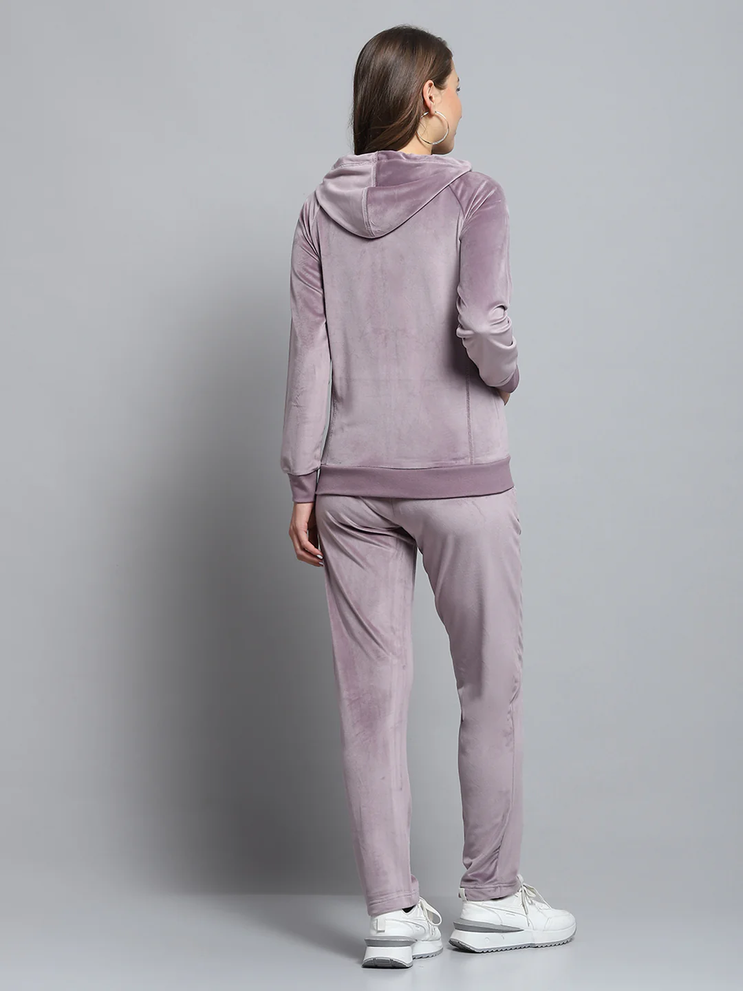 Rock.it Women Purple Solid Hooded Full Sleeve Tracksuit - Image 5