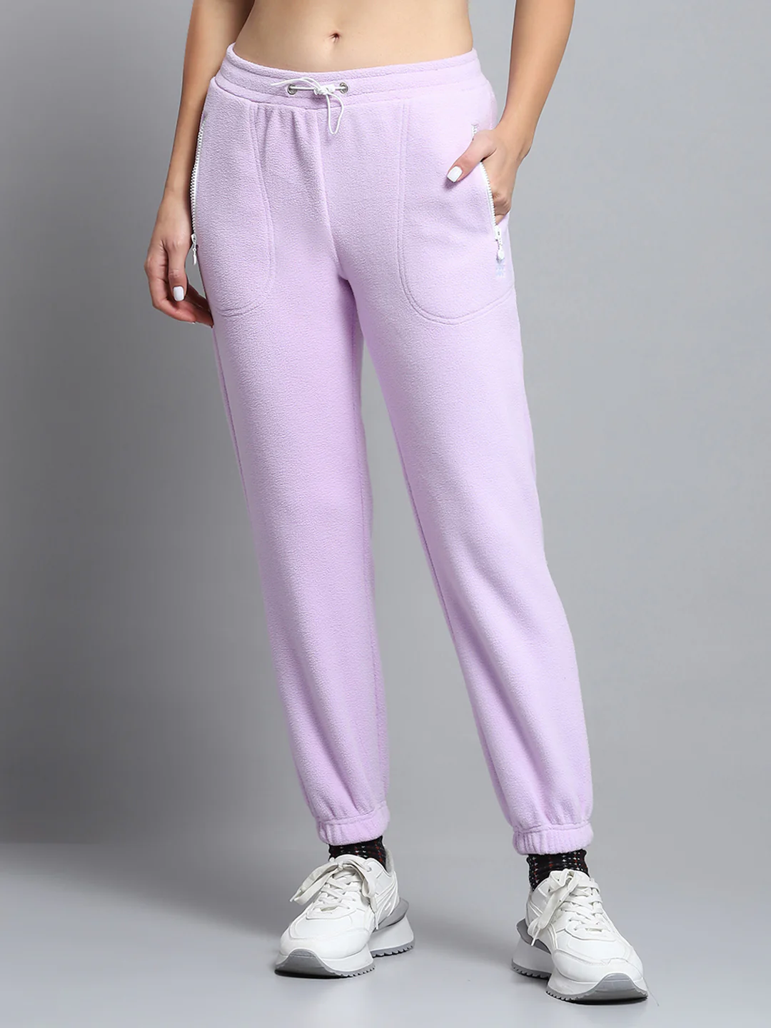 Rock.it Women Purple Solid Mock Neck Full Sleeve Tracksuit - Image 7