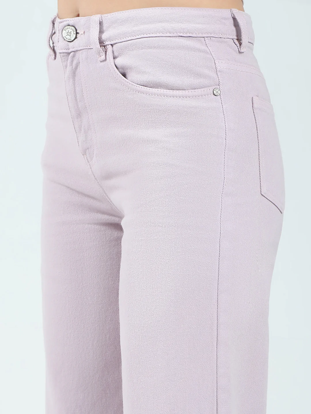 Women Purple Solid Regular Fit Denim - Image 6