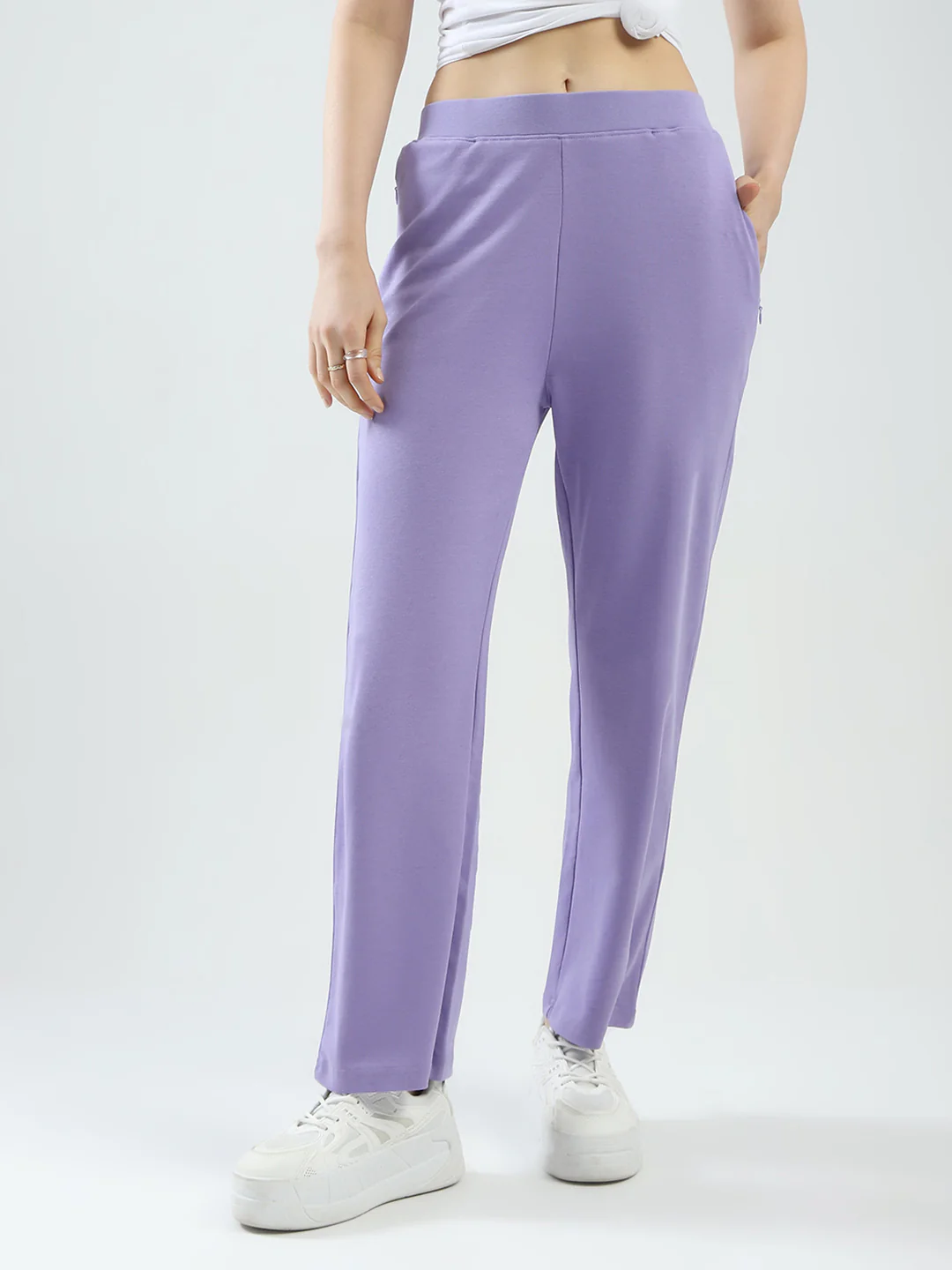 Rock.it Women Purple Solid Regular Fit Lower - Image 3