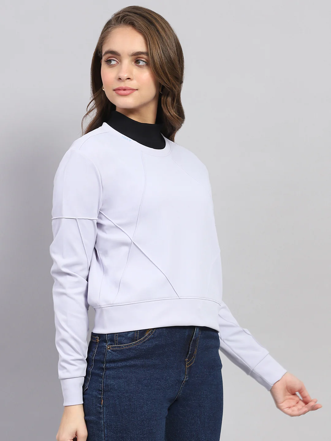 Rock.it Women Purple Solid Round Neck Full Sleeve Sweatshirt - Image 4