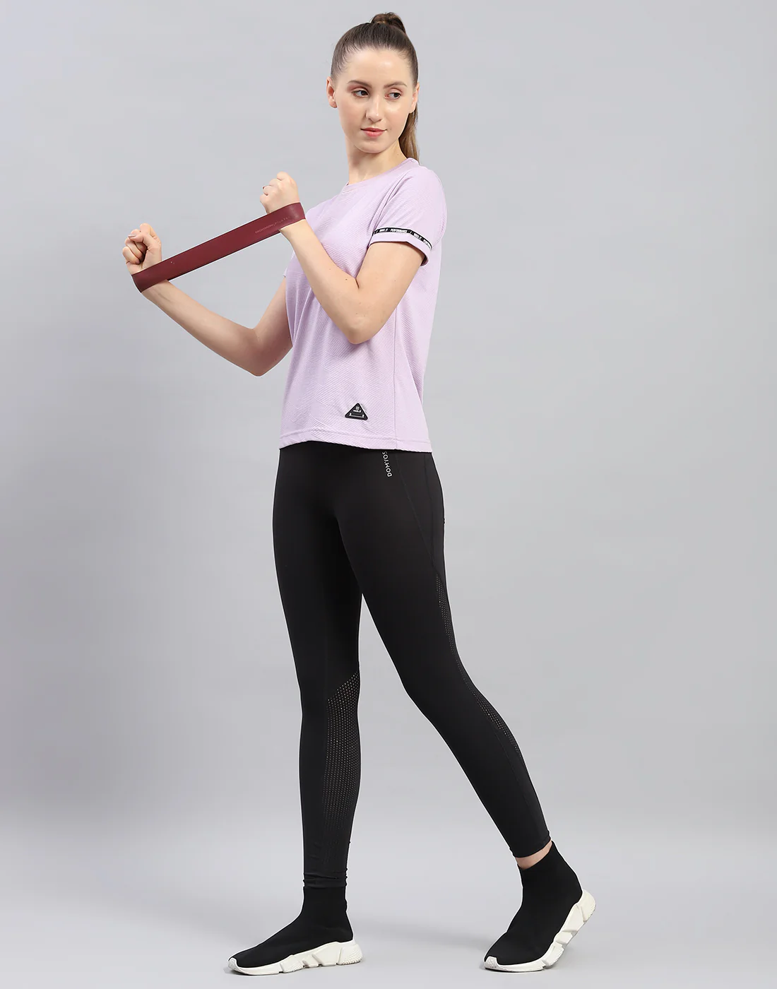 Rock.it Women Purple Solid Round Neck Half Sleeve Top - Image 2