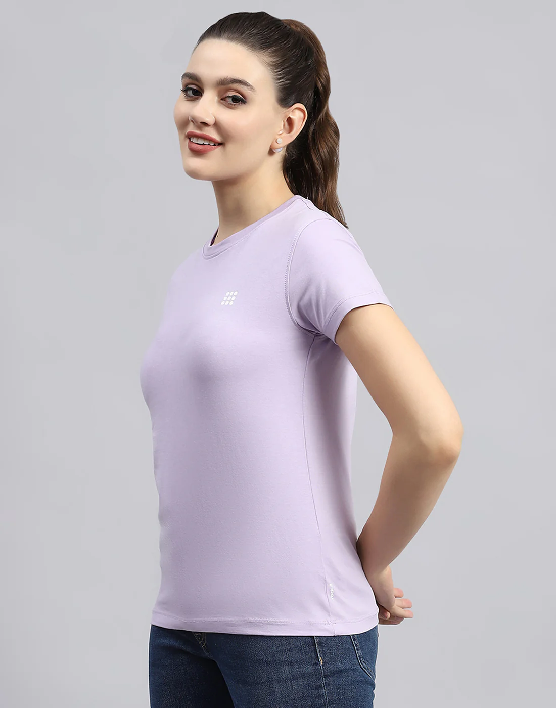 Rock.it Women Purple Solid Round Neck Half Sleeve Top - Image 3