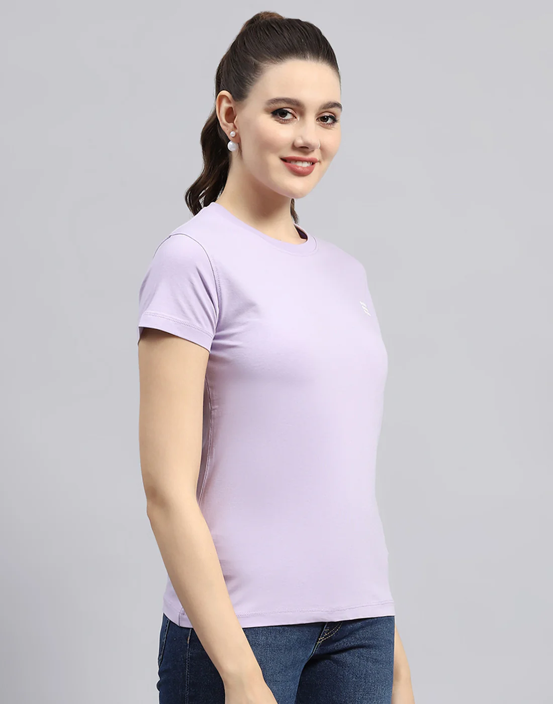 Rock.it Women Purple Solid Round Neck Half Sleeve Top - Image 4