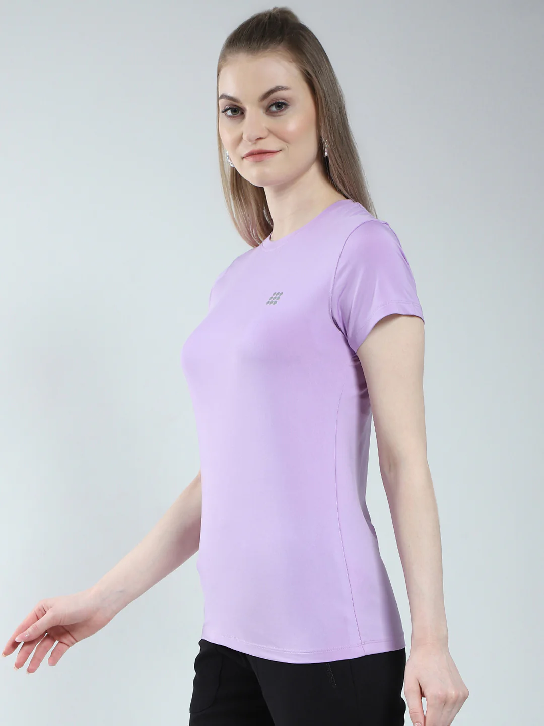 Rock.it Women Purple Solid Round Neck Half Sleeve Top - Image 3