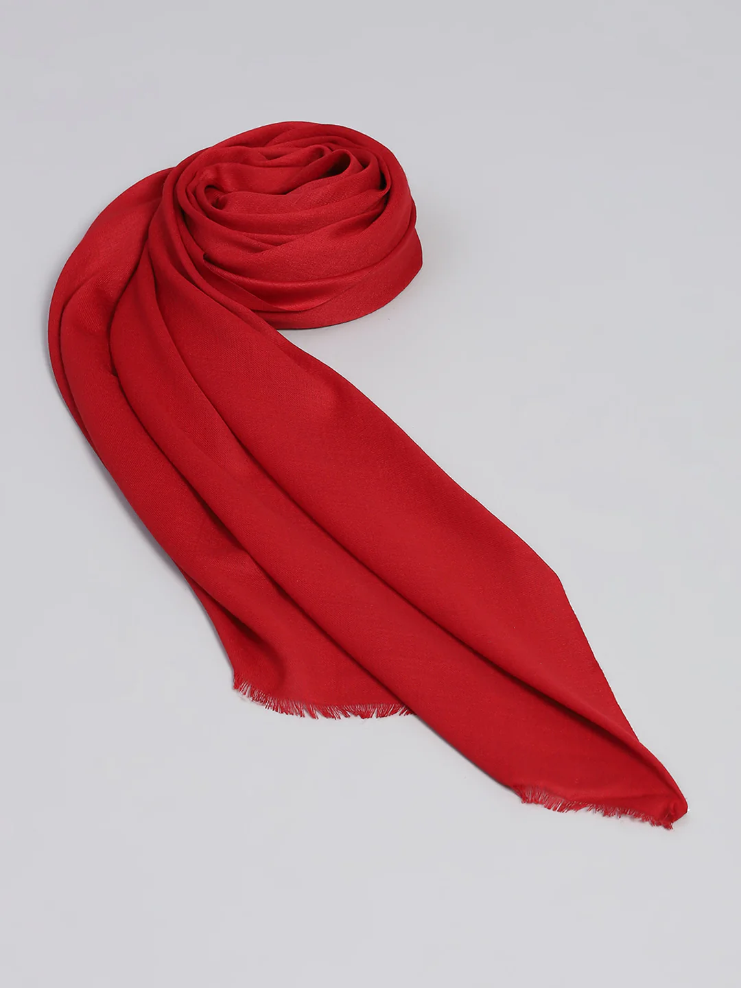 Women Red Solid Stole - Image 6