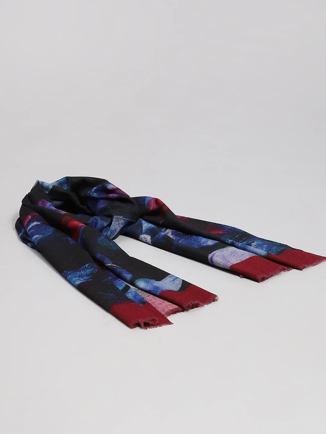 Women Rust & Blue Self Design Stole - Image 6