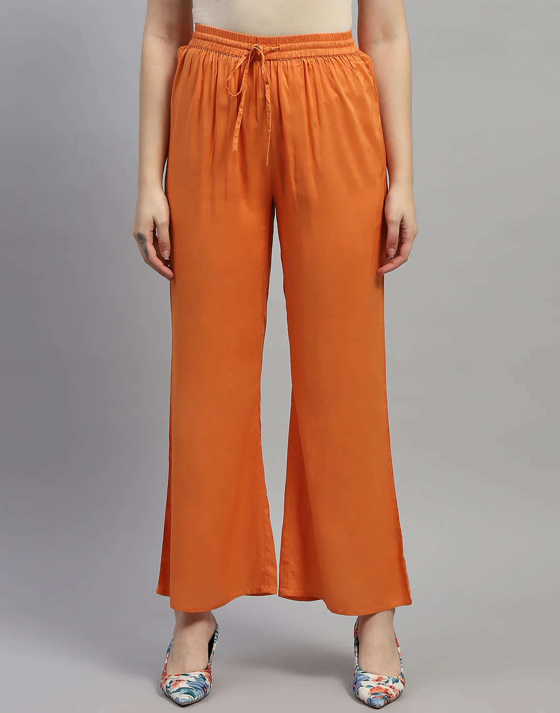 Women Rust Embroidered Collar Neck Full Sleeve Cords Set - Image 7