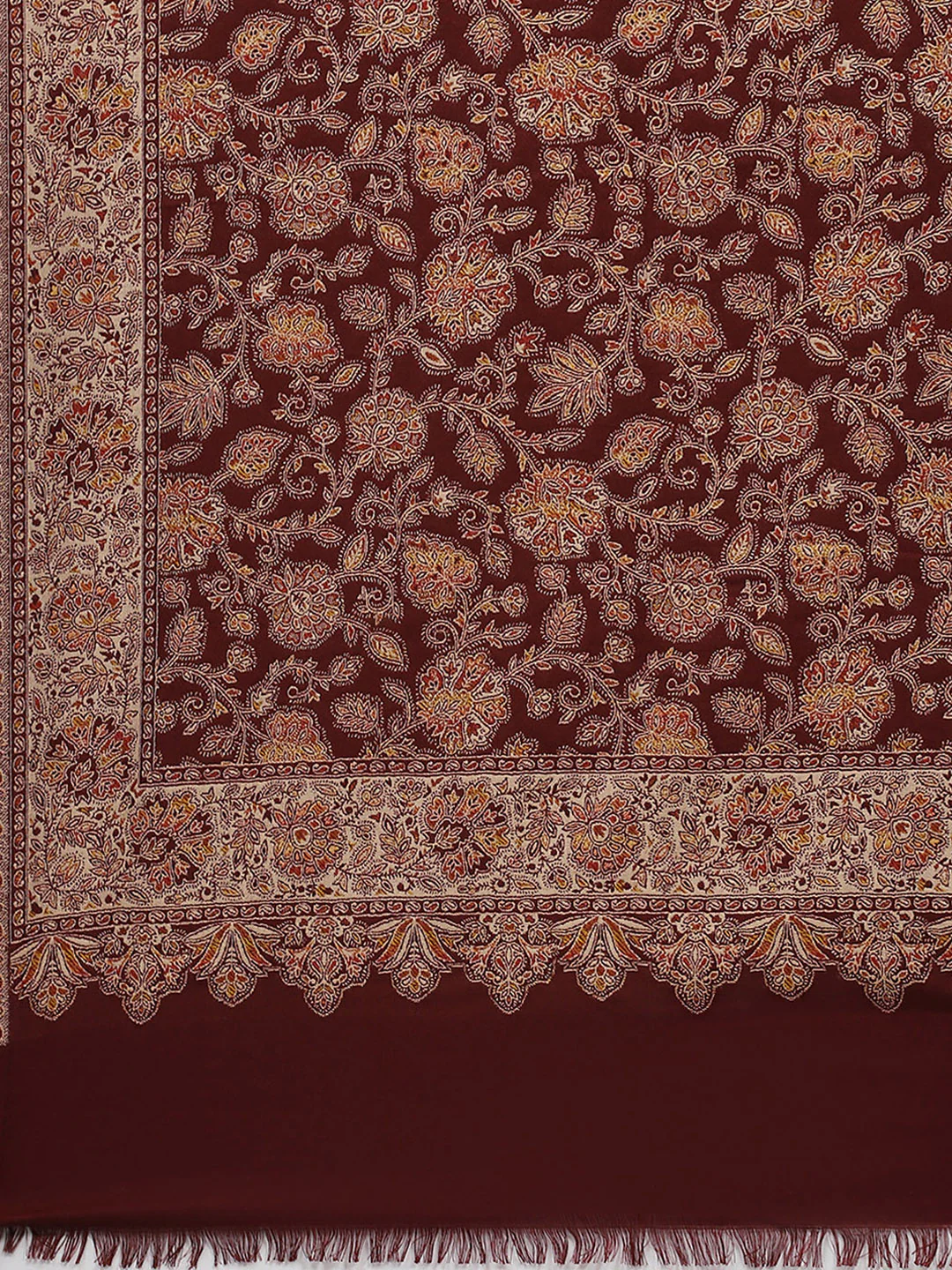 Women Rust Self Design Shawl - Image 6