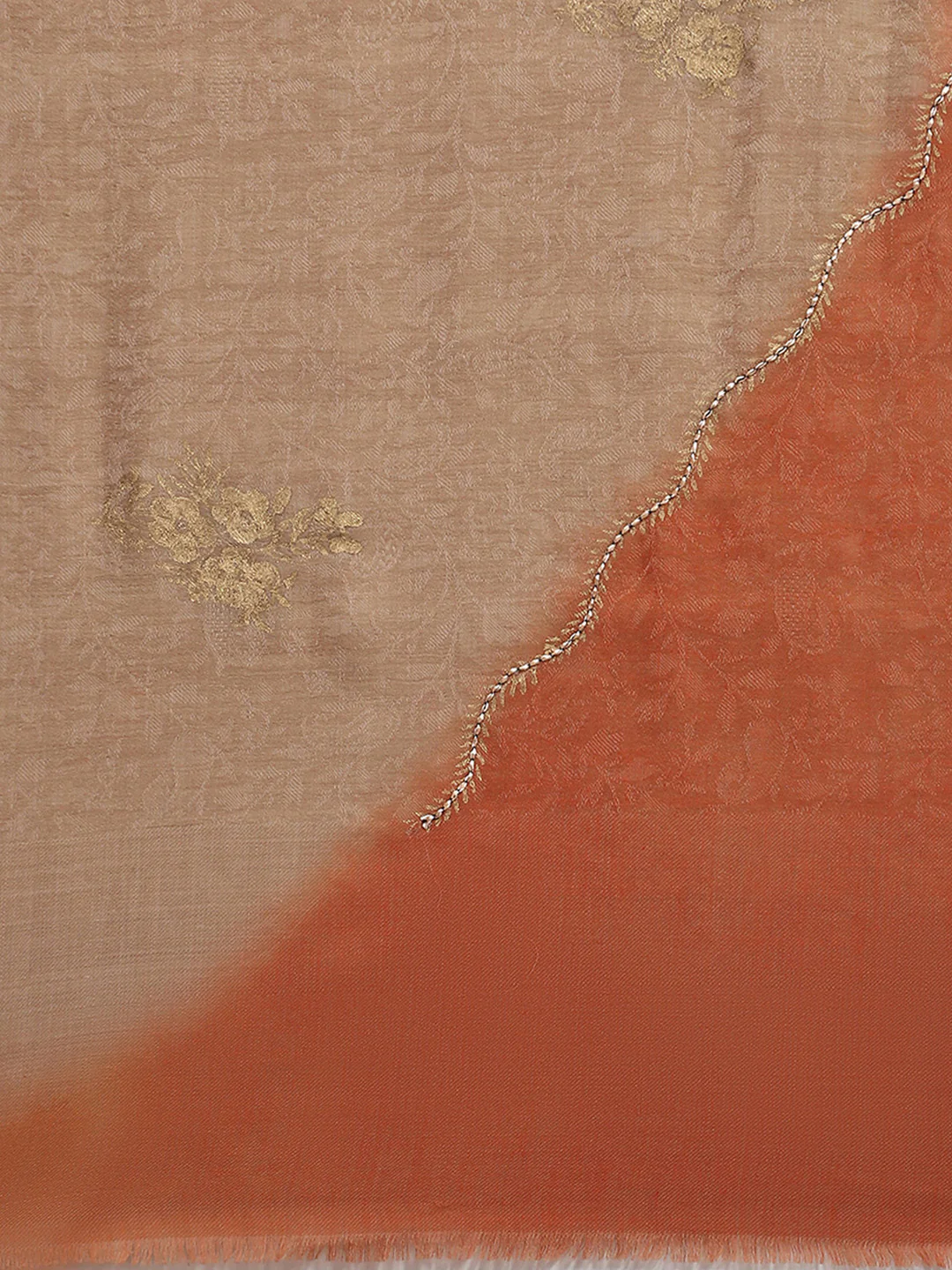 Women Rust Self Design Shawl - Image 6