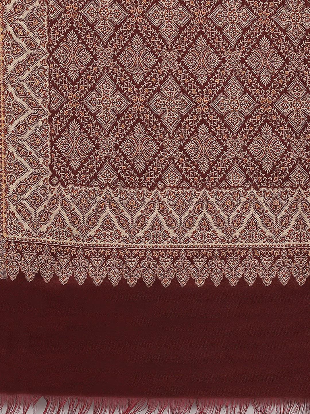 Women Rust Self Design Stole - Image 7