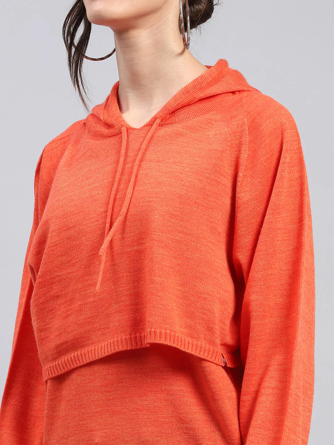 Women Rust Solid Hooded Full Sleeve Winter Tops - Image 7