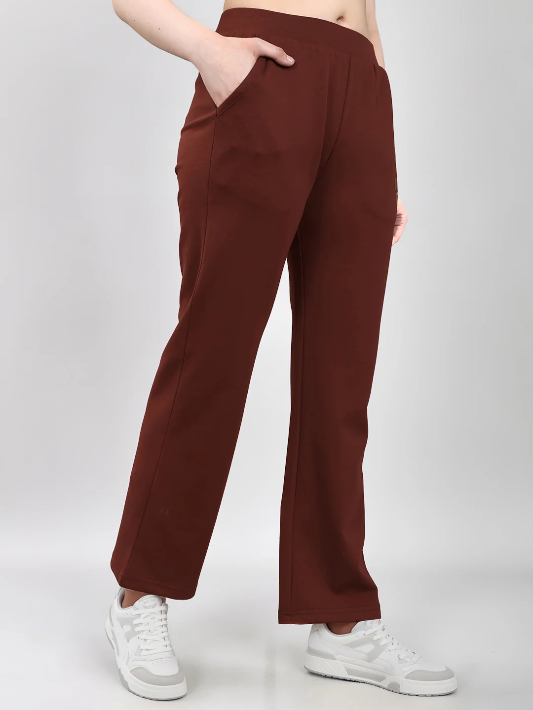 Women Rust Solid Regular Fit Lower - Image 3