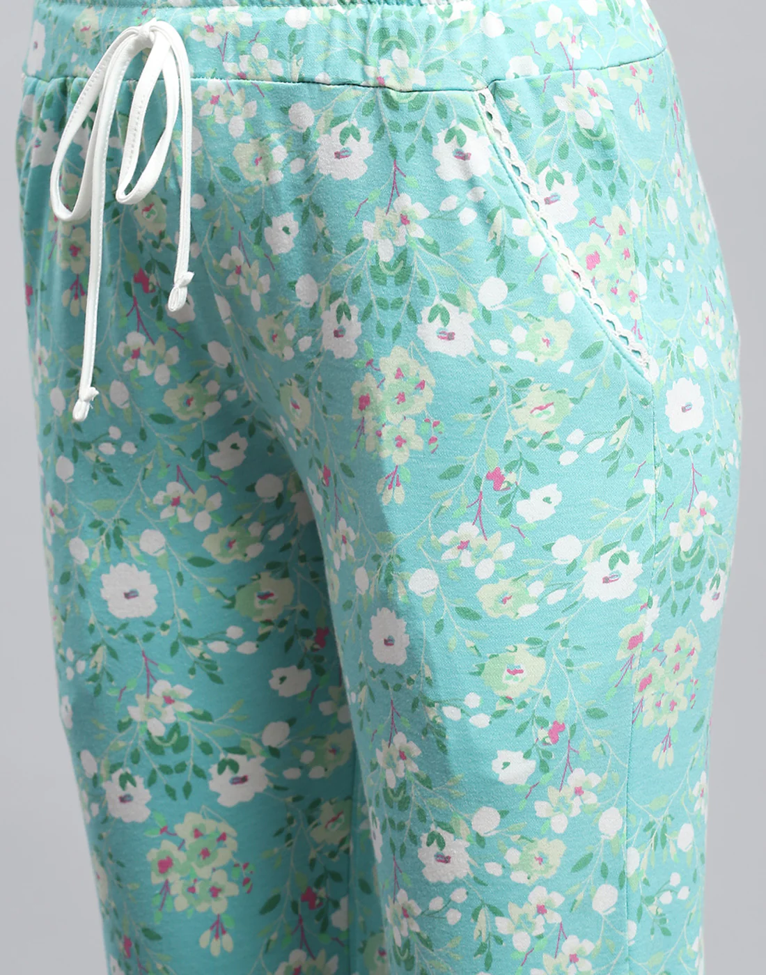 Women Sea Green Printed Round Neck Half Sleeve Lower Set - Image 7