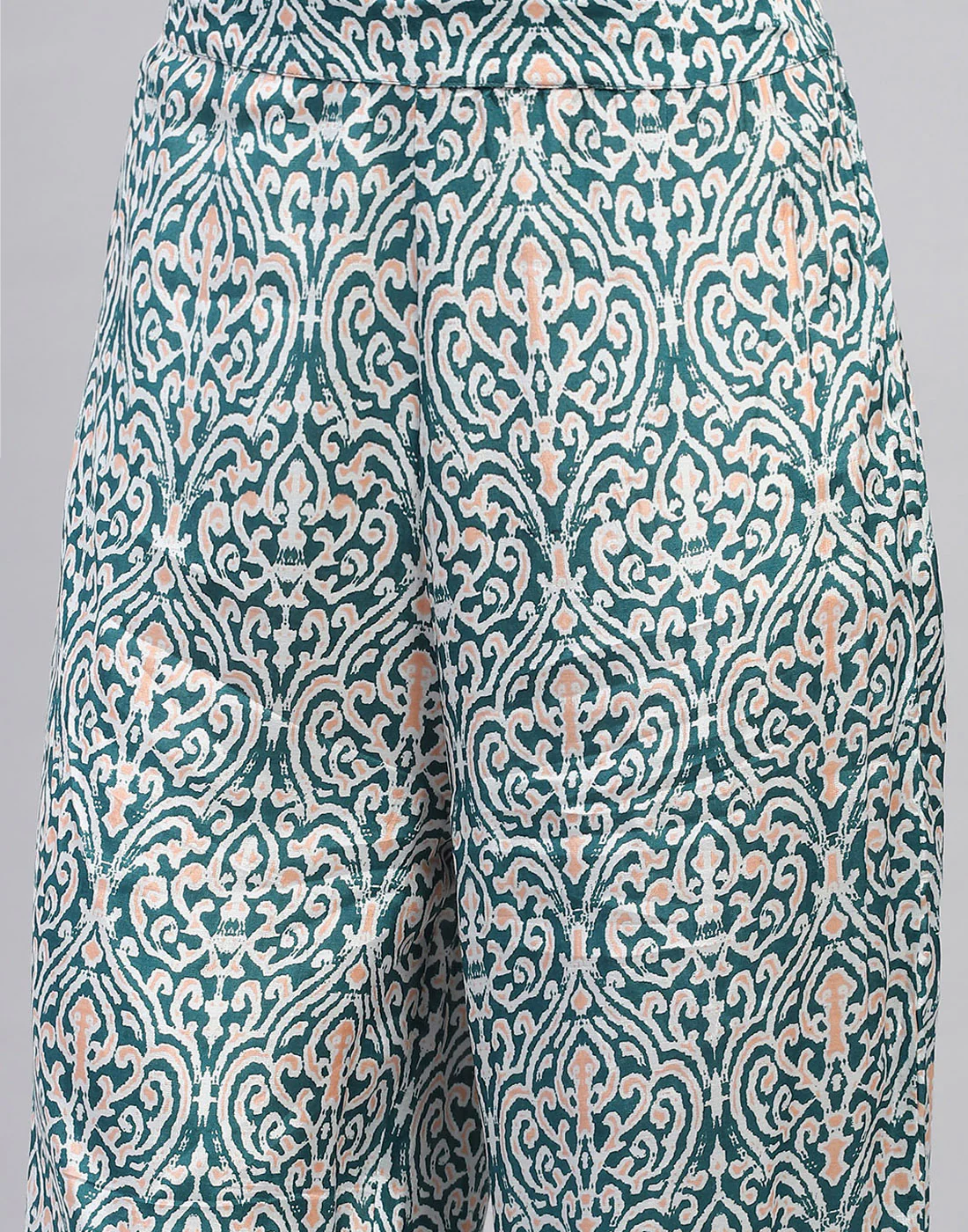 Women Teal Blue Printed Round Neck Half Sleeve Combo 3Pc Set - Image 9