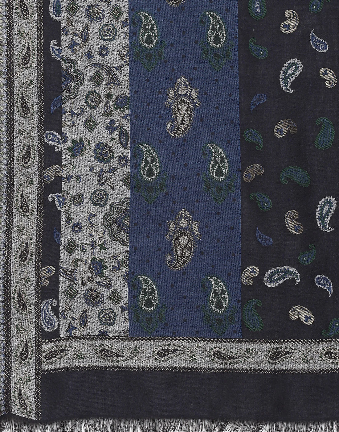 Women Teal Blue Self Design Shawl - Image 6