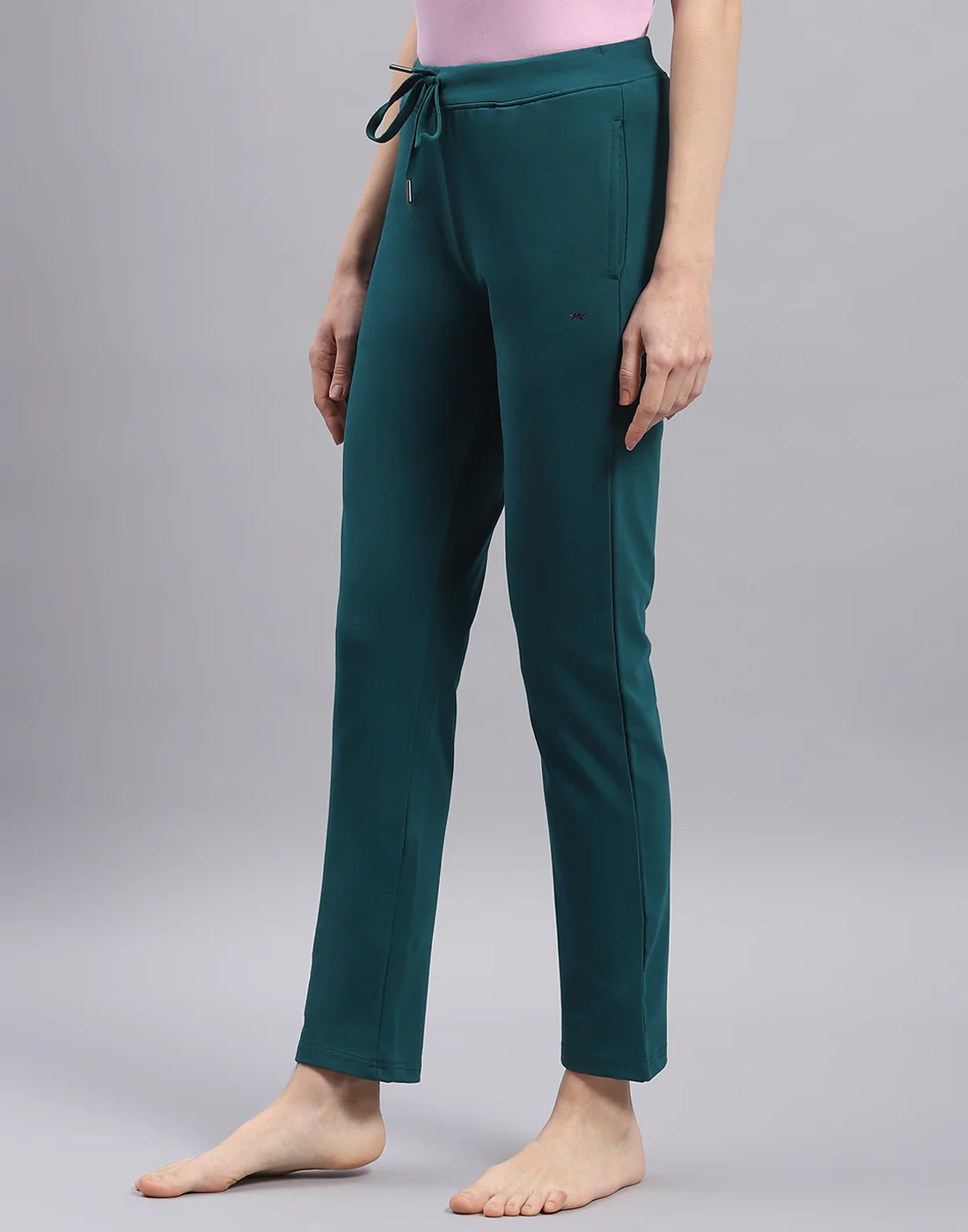 Women Teal Blue Solid Regular Fit Lower - Image 3