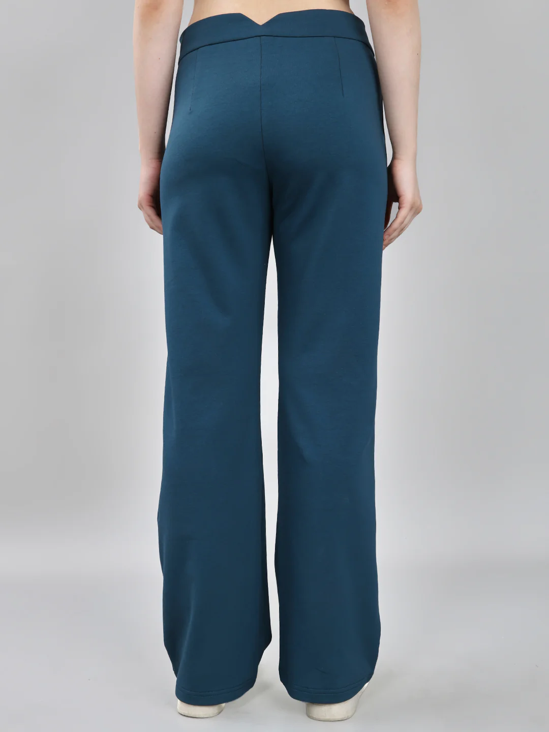 Women Teal Blue Solid Regular Fit Lower - Image 4