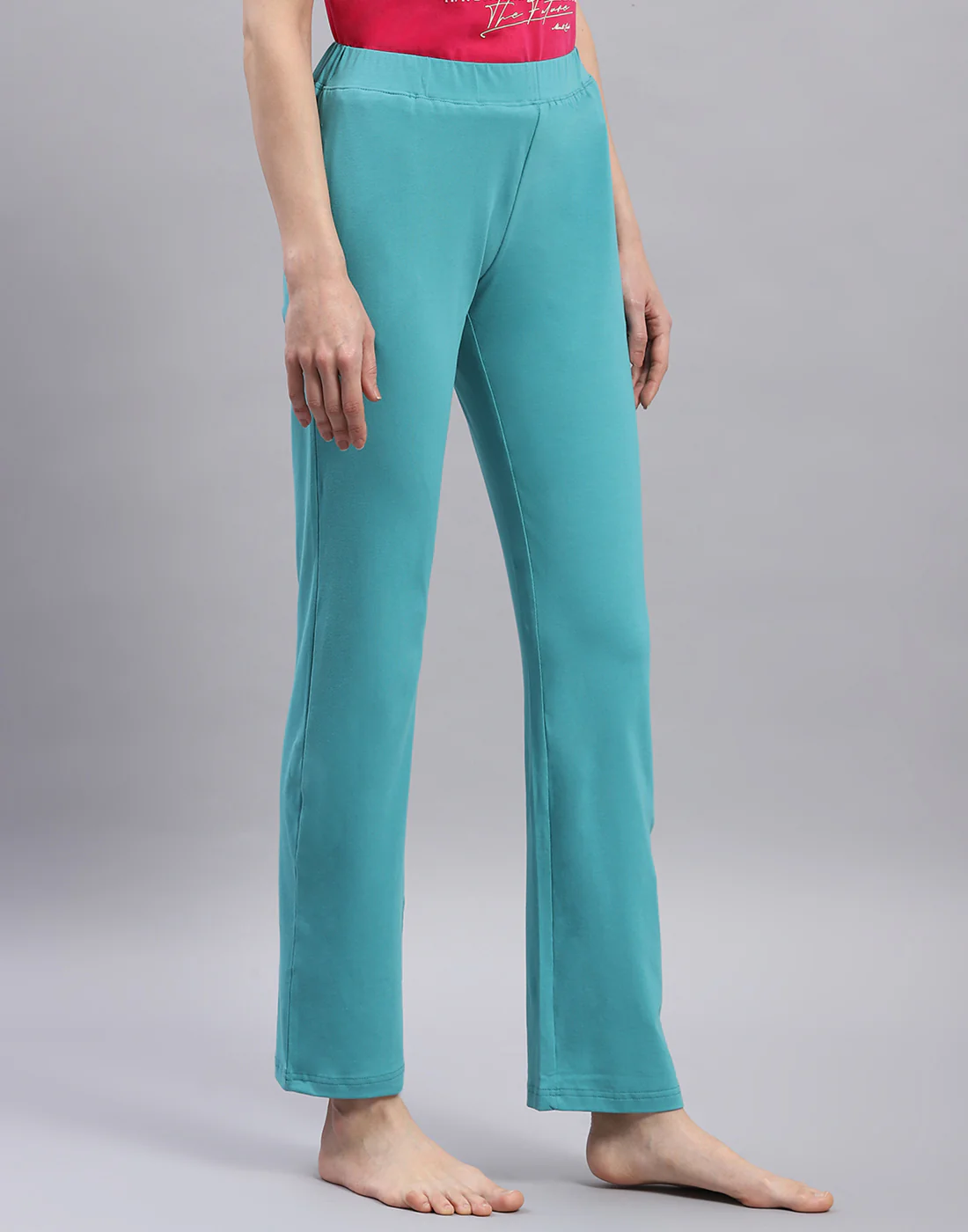 Women Turquoise Blue Solid Regular Fit Lower - Image 4