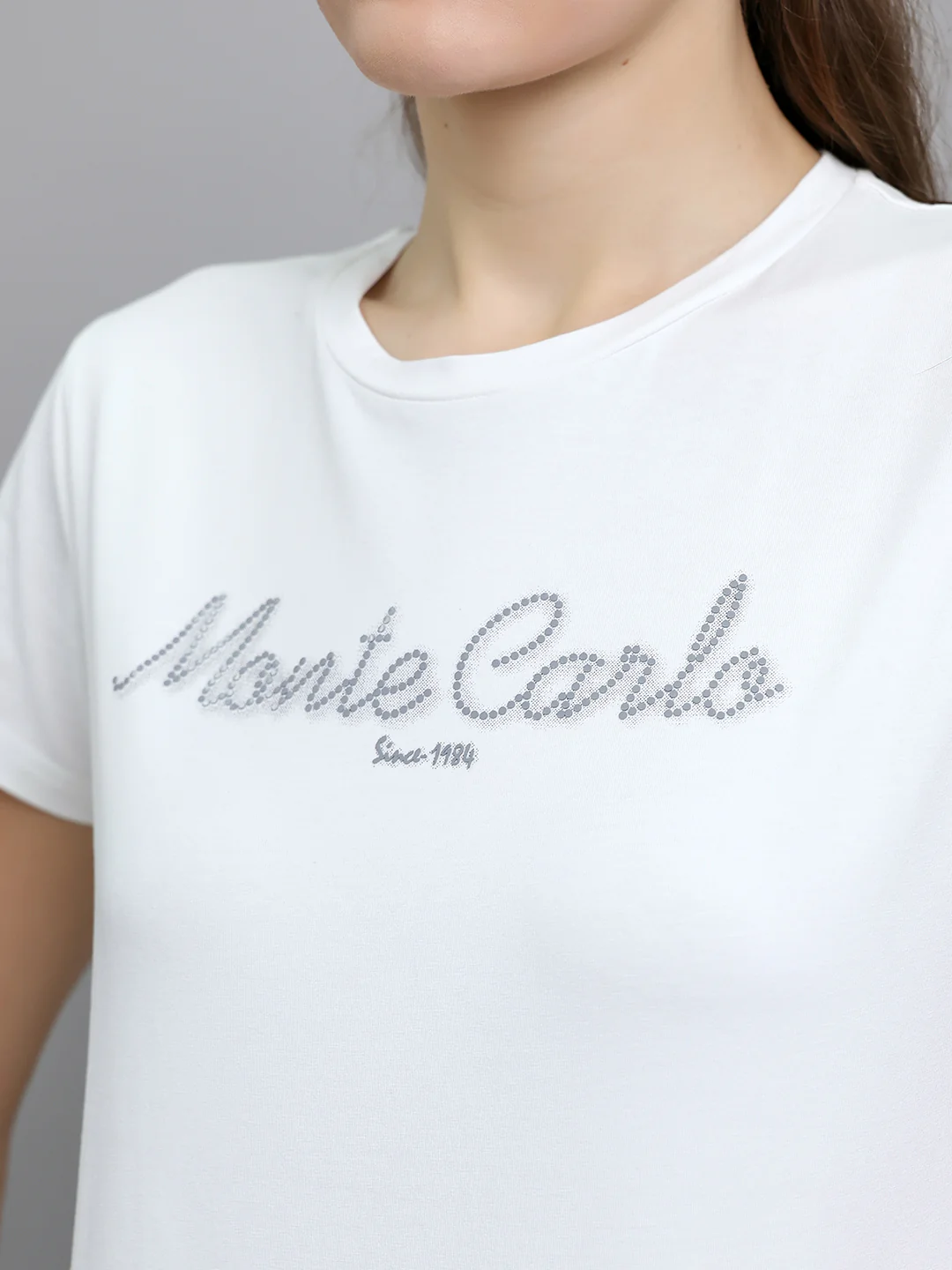 Women White Embroidered Round Neck Half Sleeve Top - Image 5