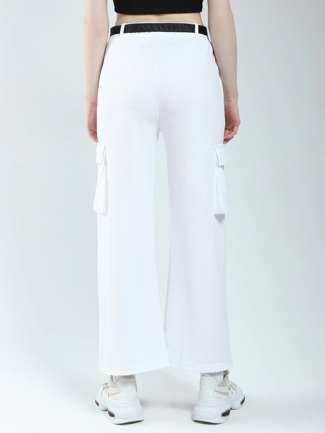 Rock.it Women White Self Design Regular Fit Lower - Image 5