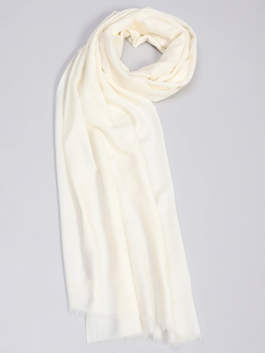 Women White Solid Reversible Shawl - Image 2