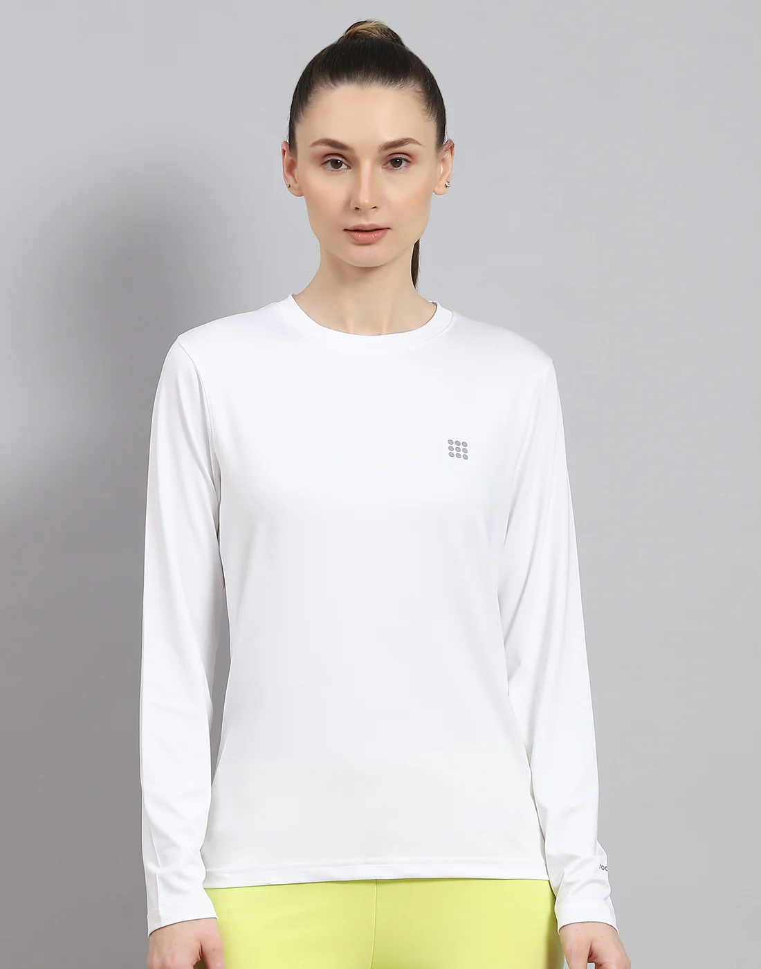 Rock.it Women White Solid Round Neck Full Sleeve Top - Image 3