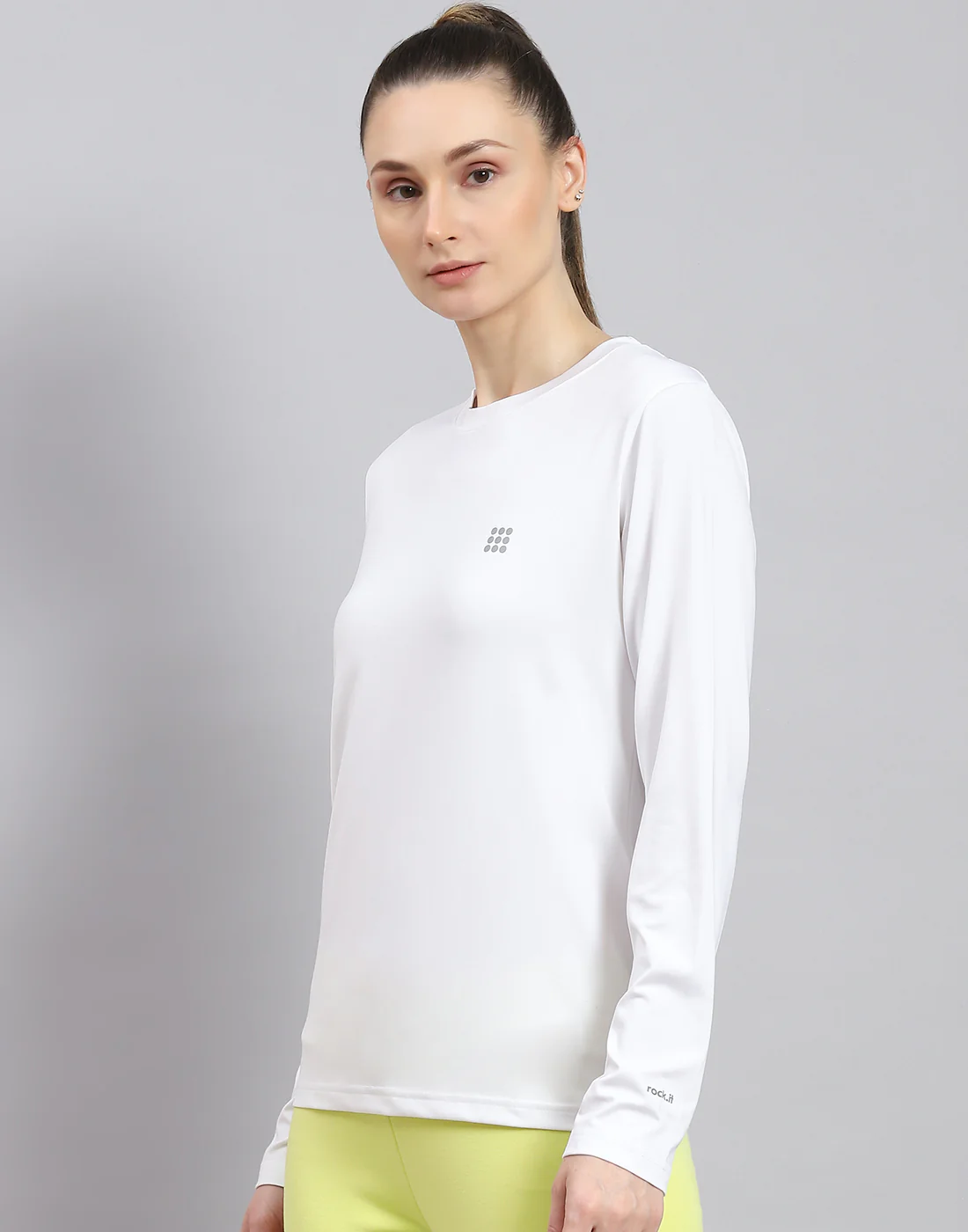 Rock.it Women White Solid Round Neck Full Sleeve Top - Image 4