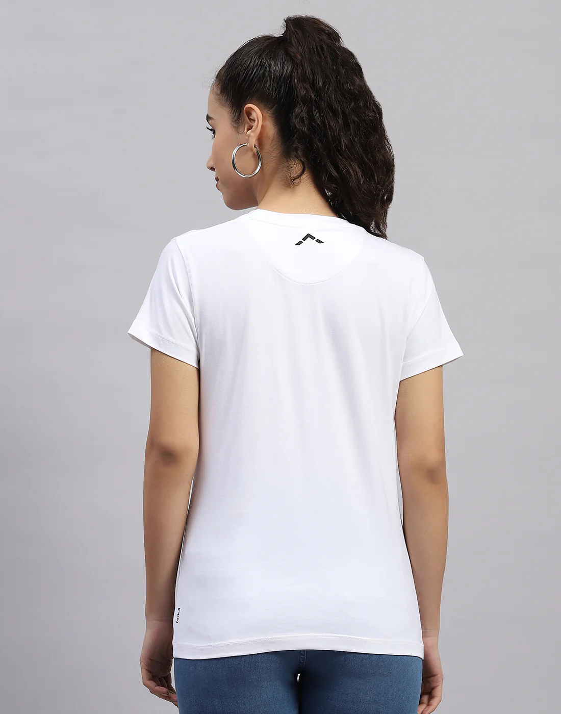 Rock.it Women White Solid Round Neck Half Sleeve Top - Image 5
